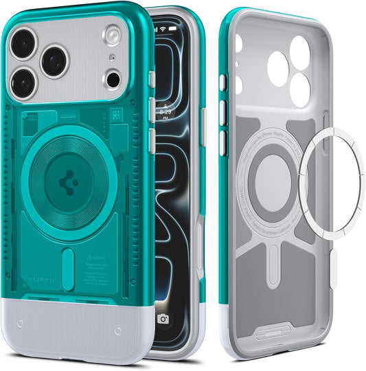 Spigen for iPhone 17 Pro Max Case, Classic C1 MagFit [TPU Covered Camera Control] [Compatible with MagSafe] - Bondi Blue